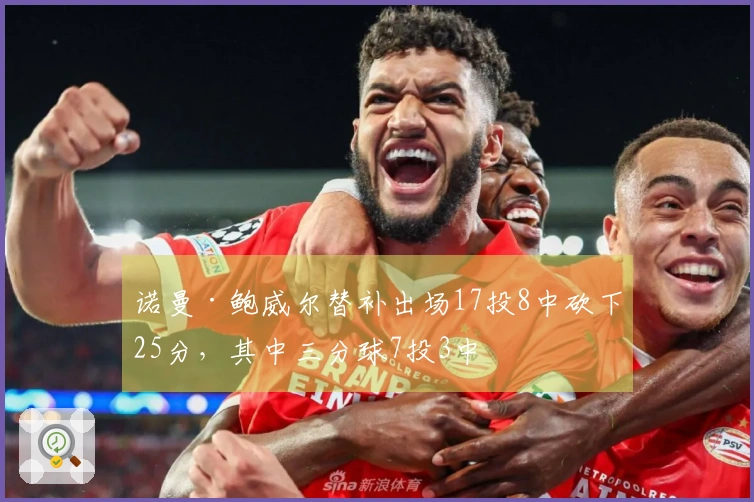 诺曼·鲍威尔替补出场17投8中砍下25分，其中三分球7投3中
